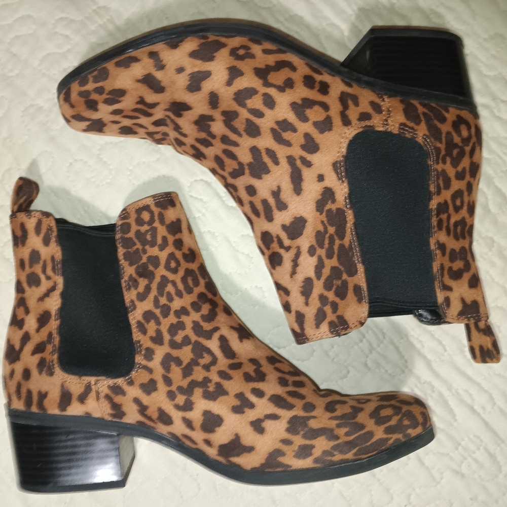 a new day Animal Print Ankle Boots